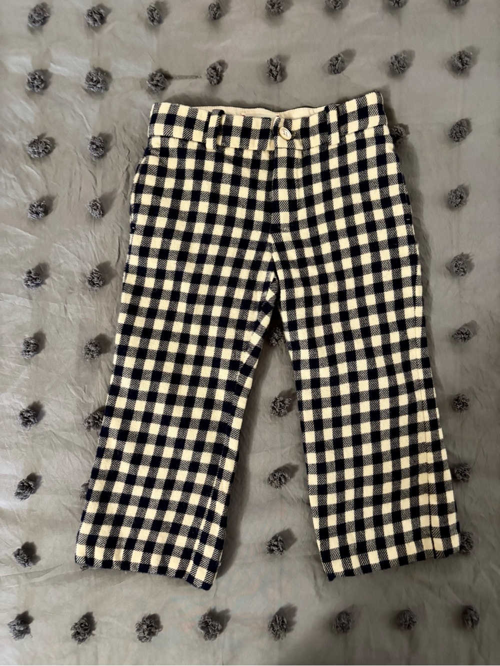 Gucci Black & White Gingham Kids Pants